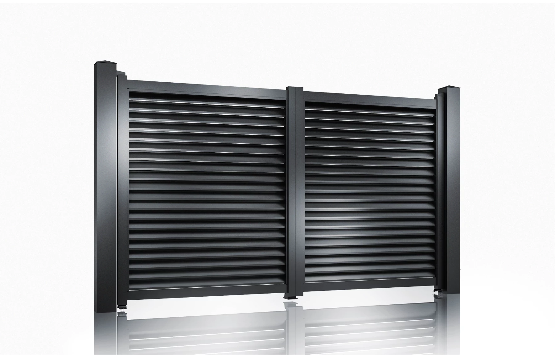 Poarta auto batanta aluminiu 3000x1800mm, Negru, model Jaluzea Suprem