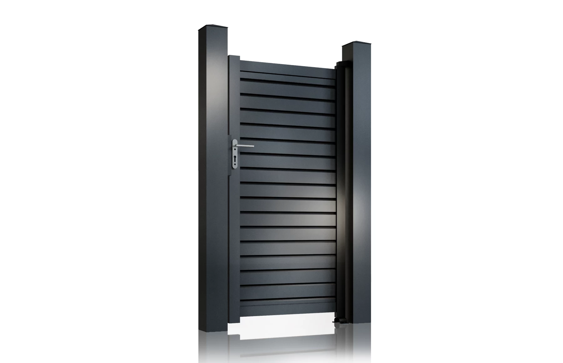 Poarta pietonala metalica din aluminiu 900x1800mm, gri antracit, model Jaluzea Deluxe
