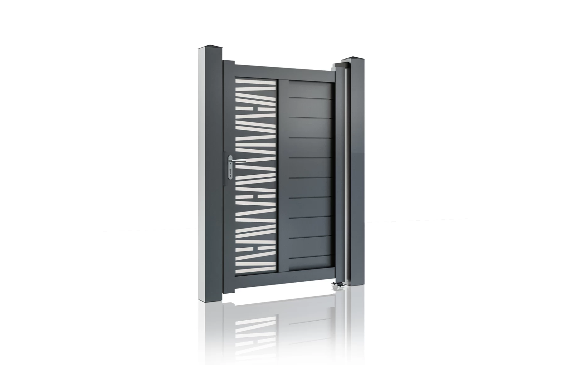 Poarta pietonala metalica din aluminiu 900x1800mm, gri antracit, model  Poseidon