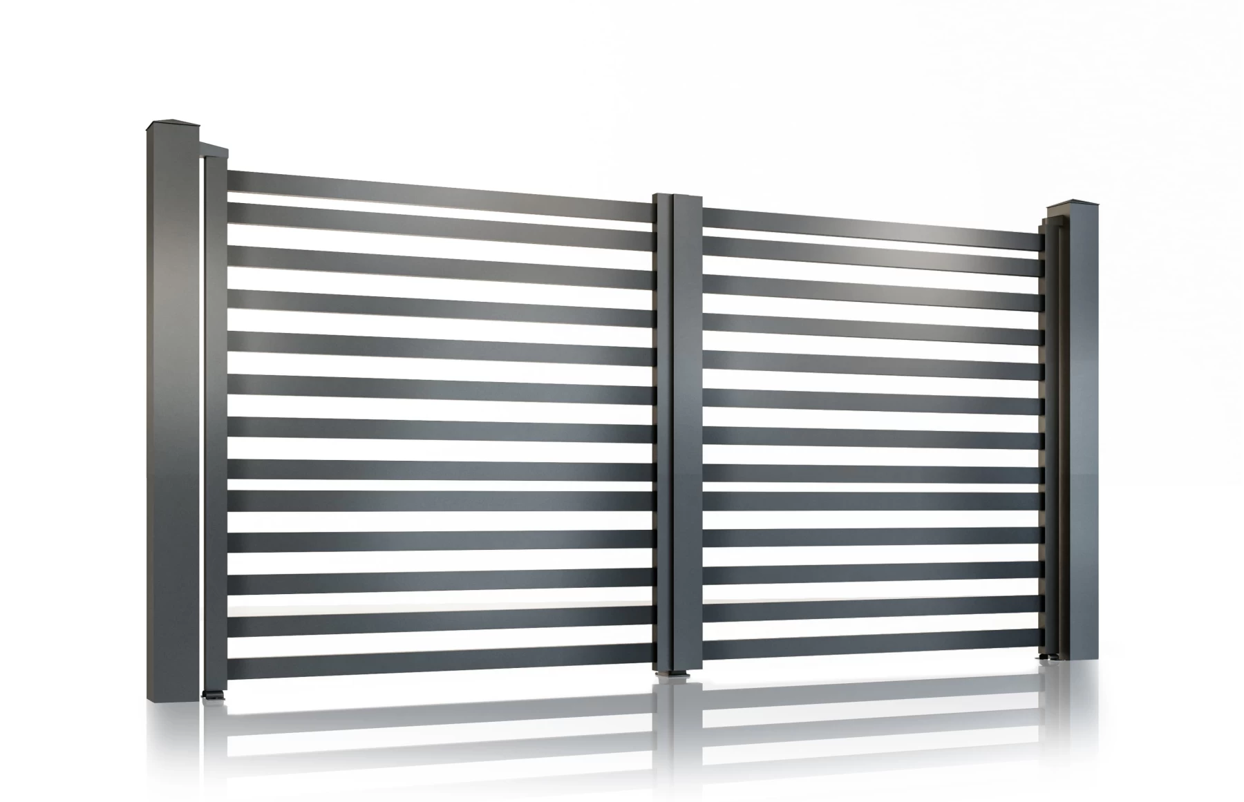 Set porti metalice din aluminiu 900x1800m, 3000x1800mm, prefabricate, gri antracit, model Star