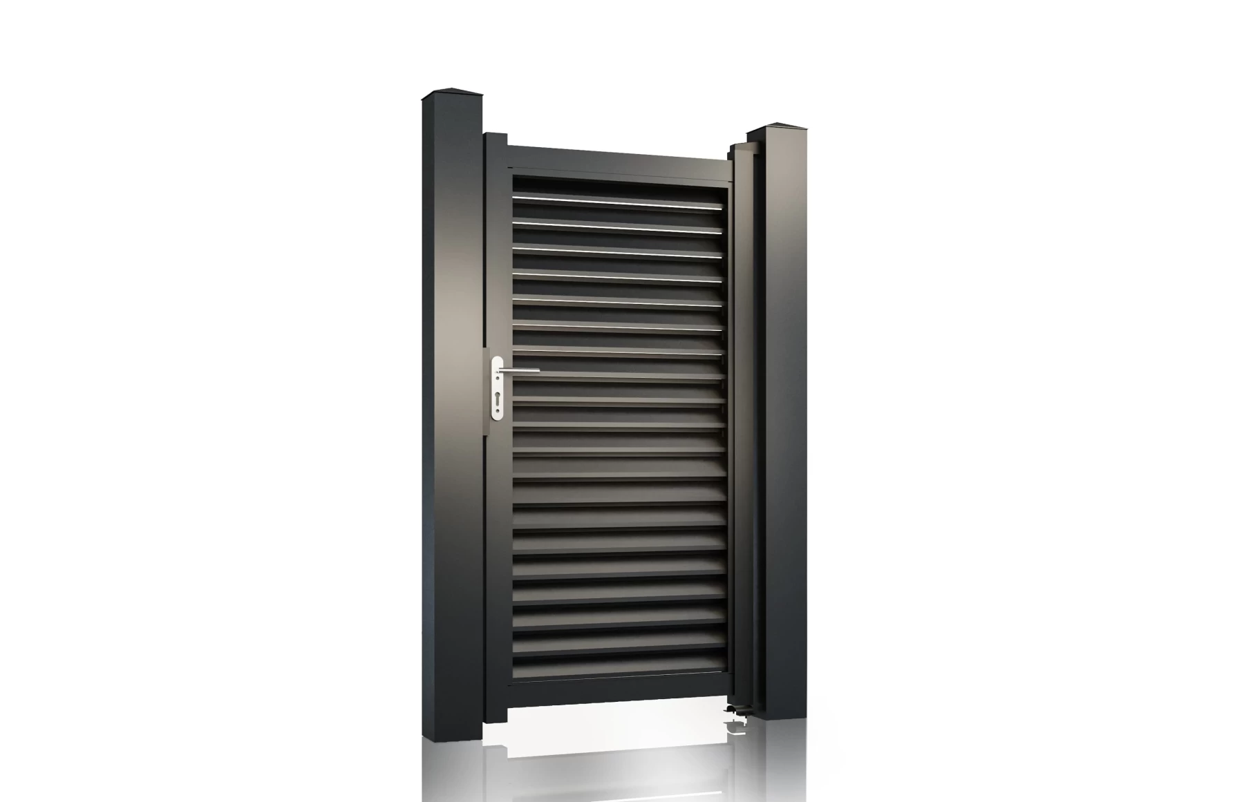 Poarta pietonala metalica din aluminiu 1000x1800mm, prefabricata, gri antracit, model Jaluzea Suprem