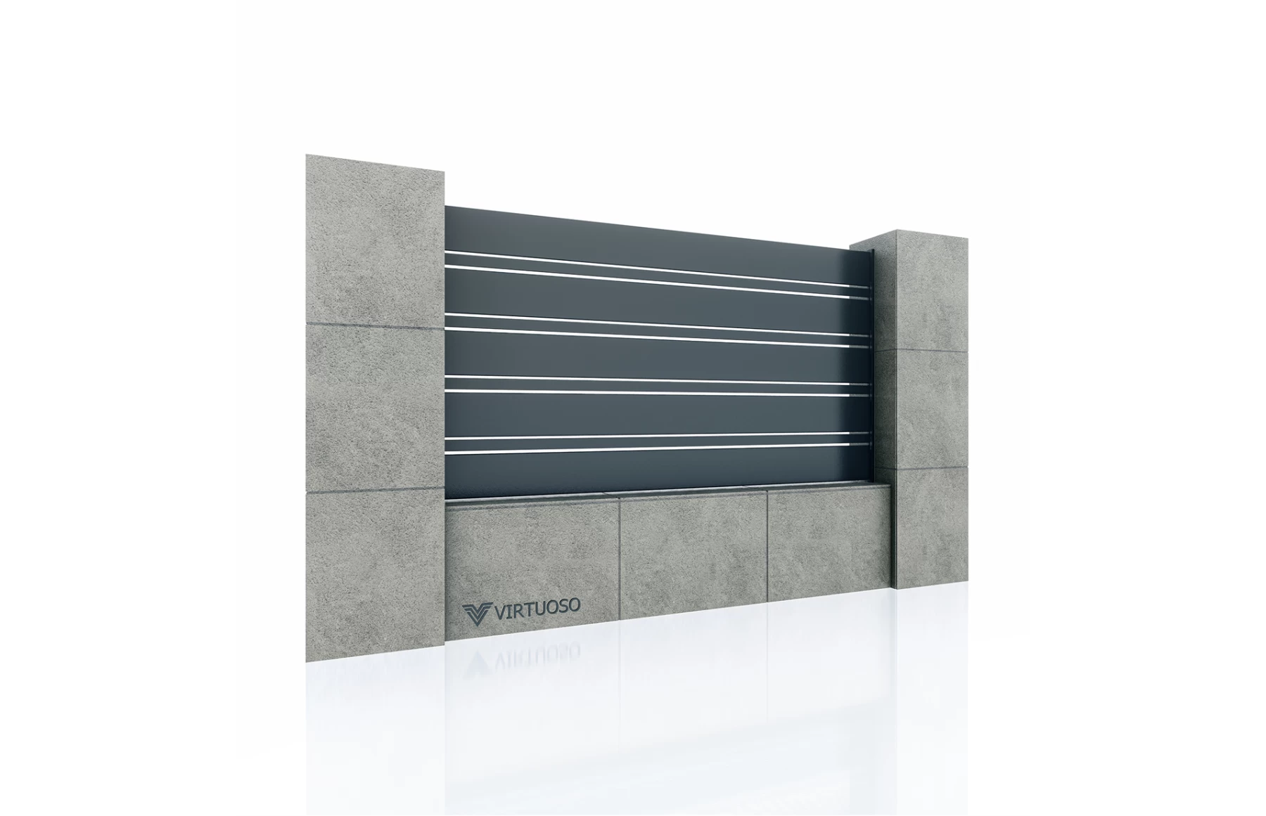 Panou gard metalic din aluminiu, cu stalpi, model Pegasus 1500x2500mm