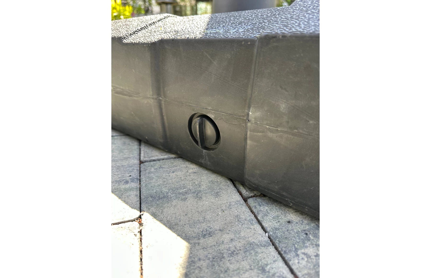 Umbrela de soare 3x3m pentru terasa si gradina, aluminiu, pliabila, culoare gri antracit, include suport de plastic