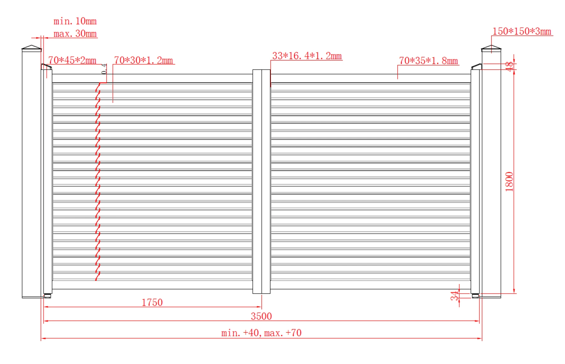 Poarta auto metalica din aluminiu 3500x1800mm, prefabricat, Ivoire, model Jaluzea Suprem