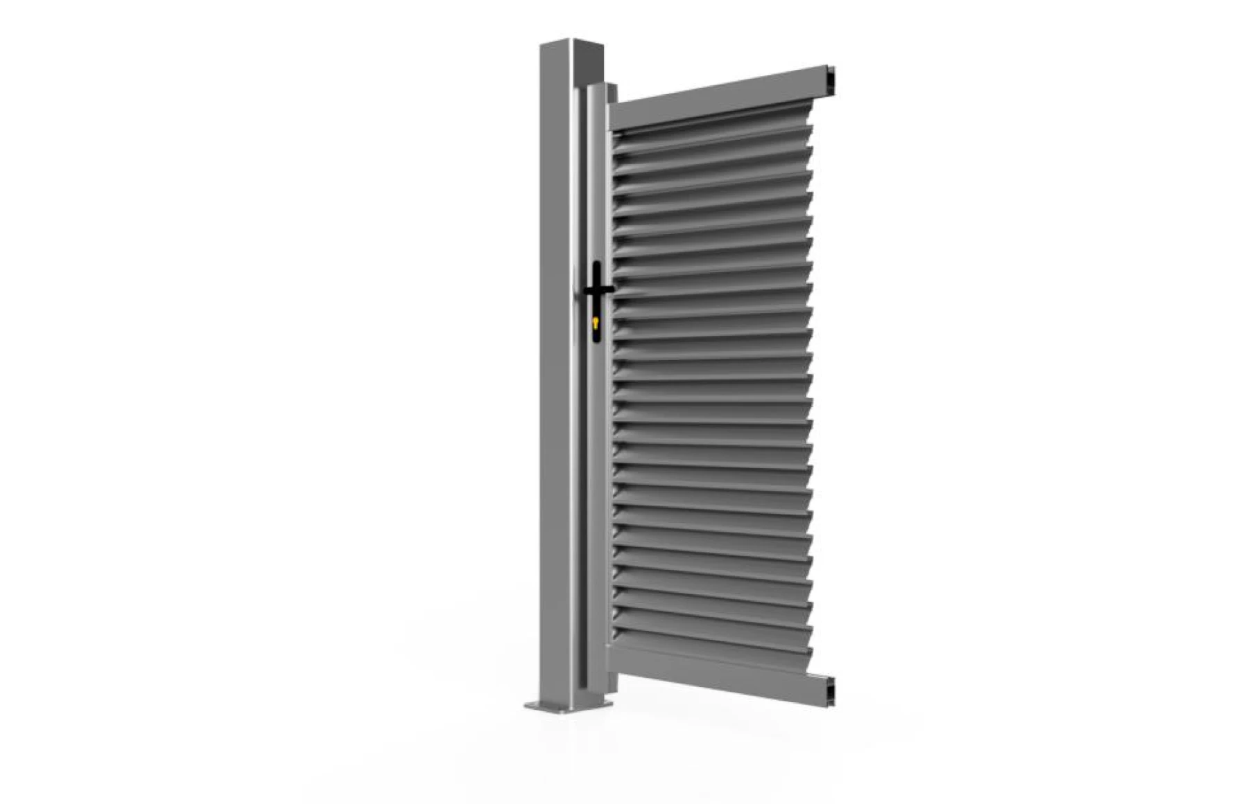 Poarta pietonala metalica din aluminiu 900x1800mm, prefabricata, Bej Nisipiu, model Jaluzea Suprem