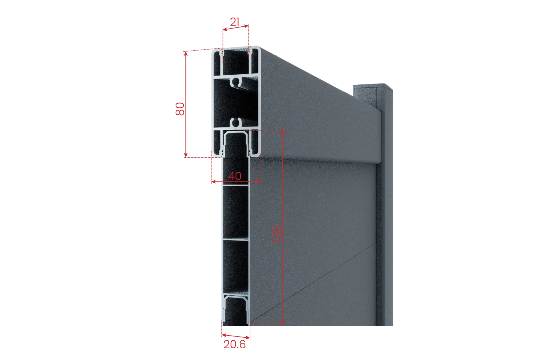 Poarta bi-fold articulata, Artemis, Aluminiu